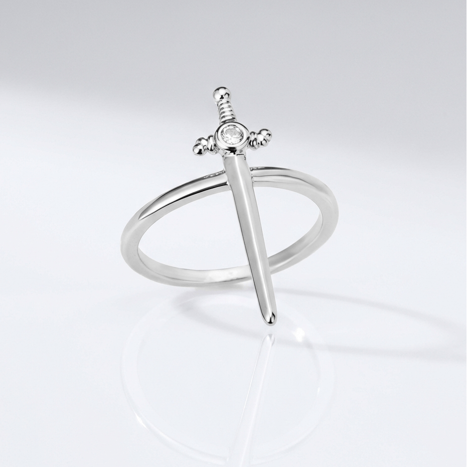 ANILLO DE ESPADA CRUZ DE PLATA
