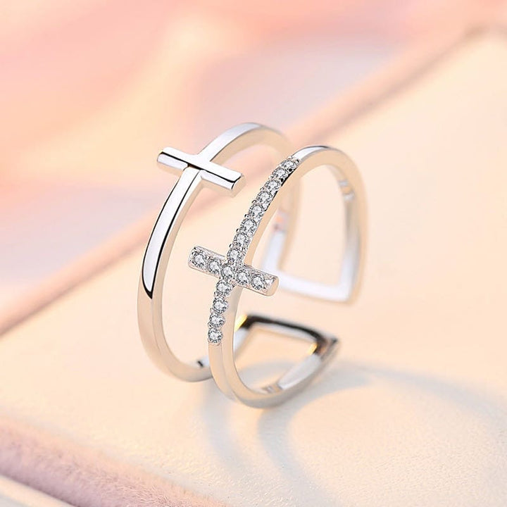 ANILLO GLORY DOUBLE CROSS - (AJUSTABLE)