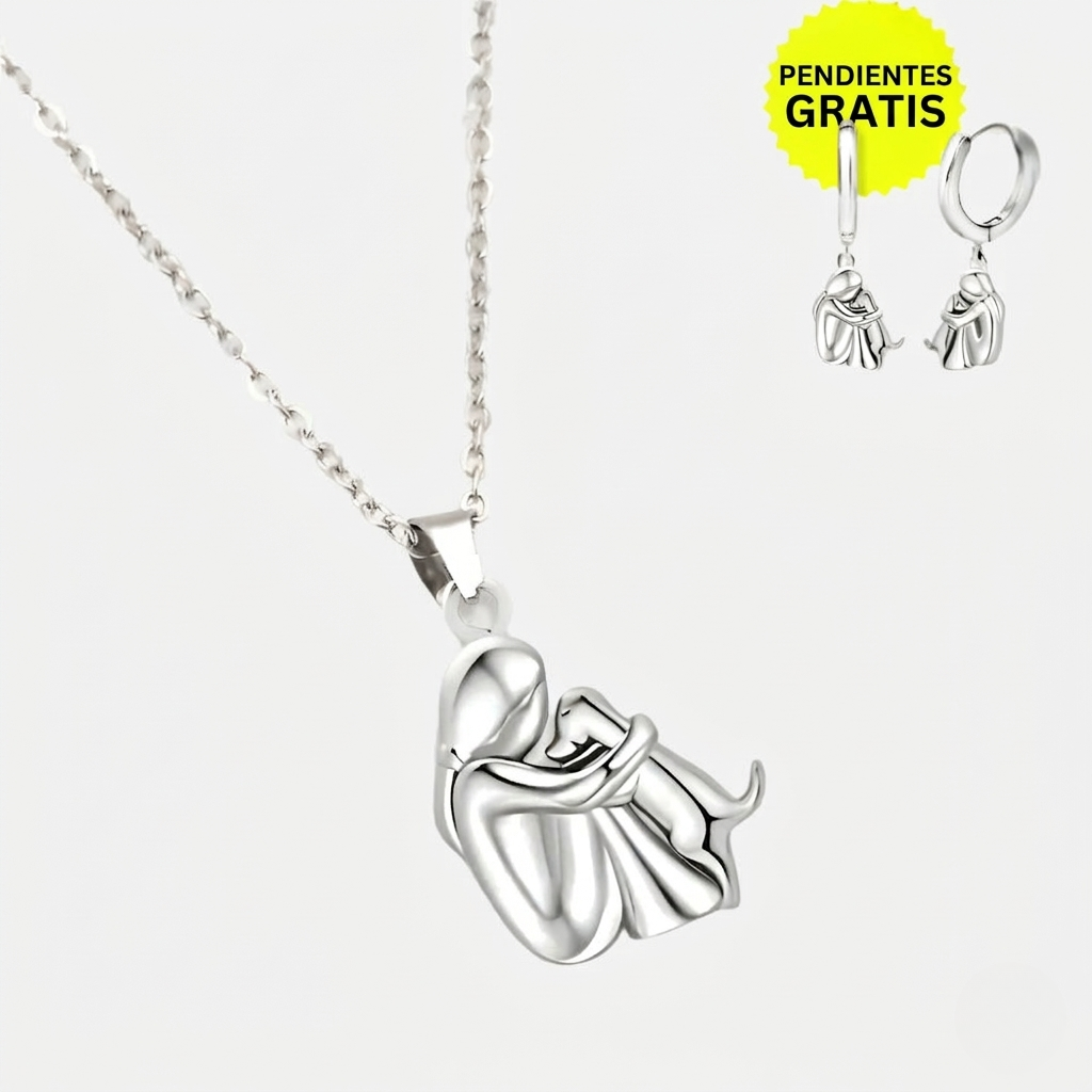 Collar Colgante Abrazo con Pendientes de Regalo – Oferta por Tiempo Limitado