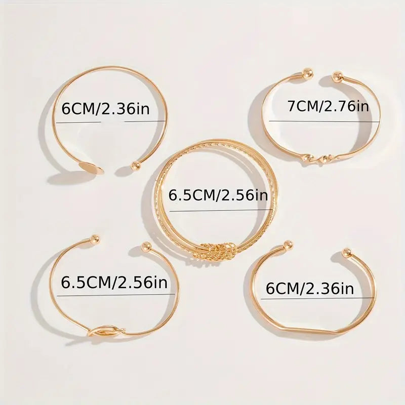 Conjunto Pulseras Nudo Elegante | Oro