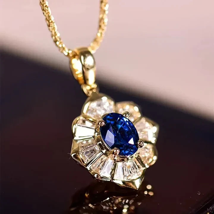 Collar de oro azul