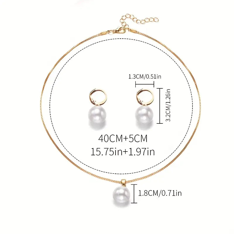 Conjunto de Joyas Perla Dorada | Oro