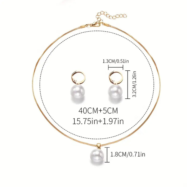 Conjunto de Joyas Perla Dorada | Oro