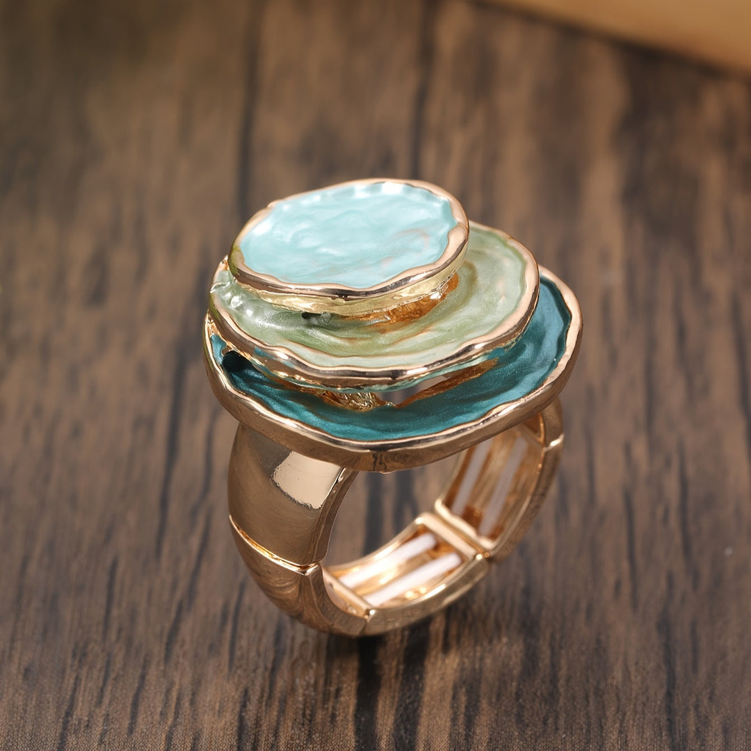 Anillo Boho de Tres Capas Esmaltado