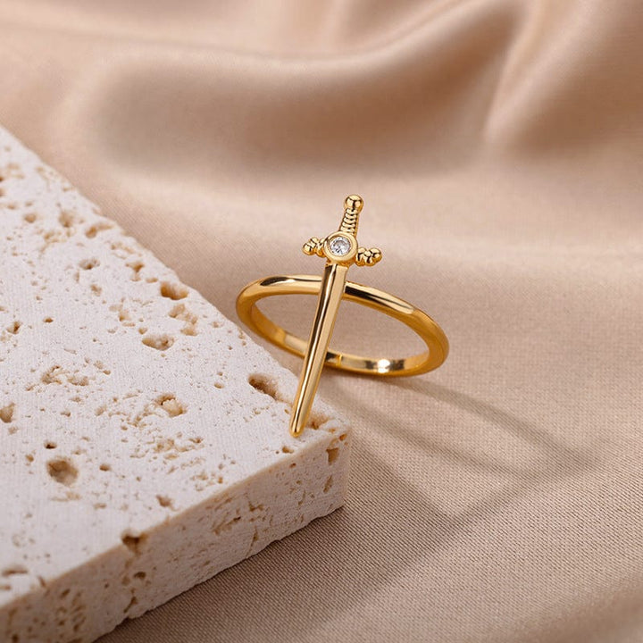 ANILLO DE ESPADA CRUZ DE PLATA
