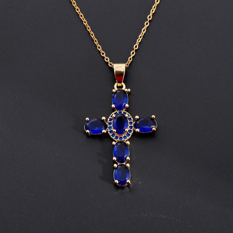 COLLARES CRUZADOS DE GEMAS COLORIDAS
