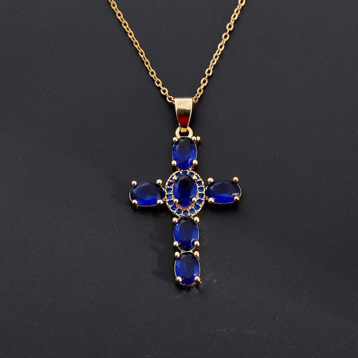 COLLARES CRUZADOS DE GEMAS COLORIDAS