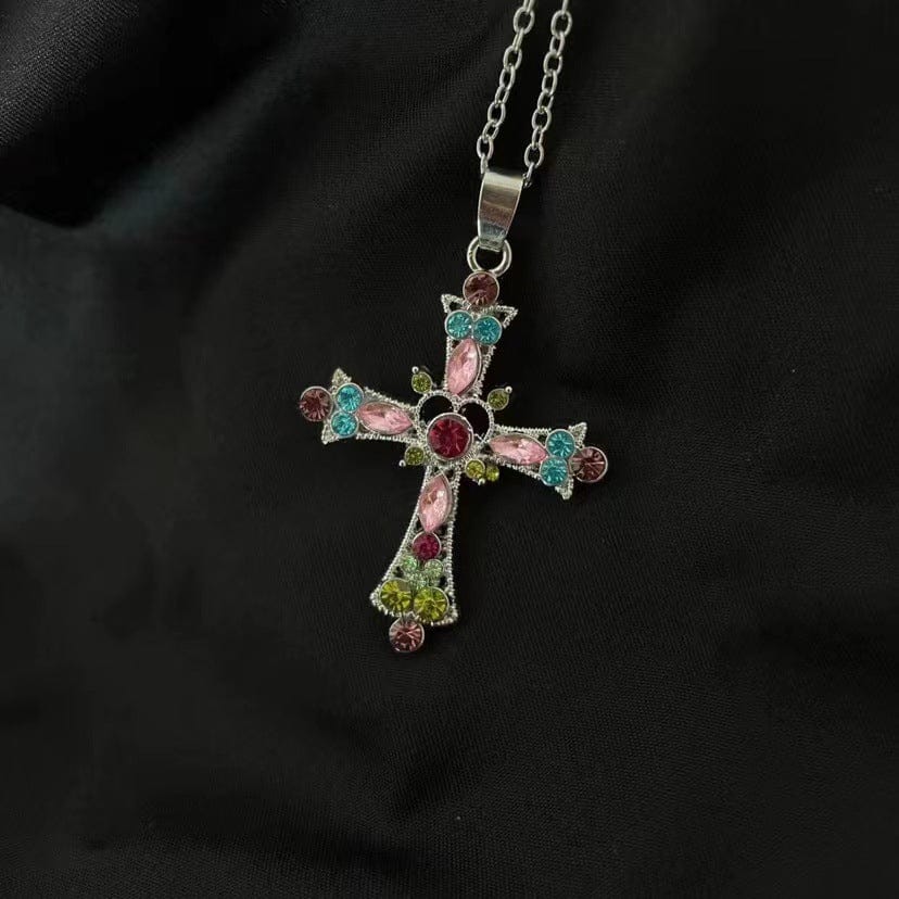 COLLAR CRUZ DE GEMAS BENDITAS