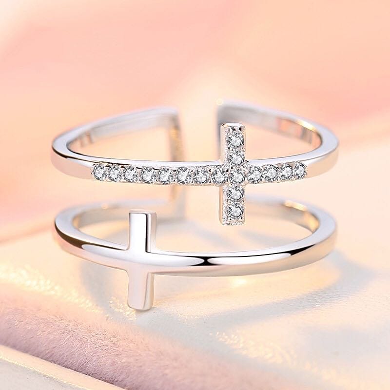 ANILLO GLORY DOUBLE CROSS - (AJUSTABLE)