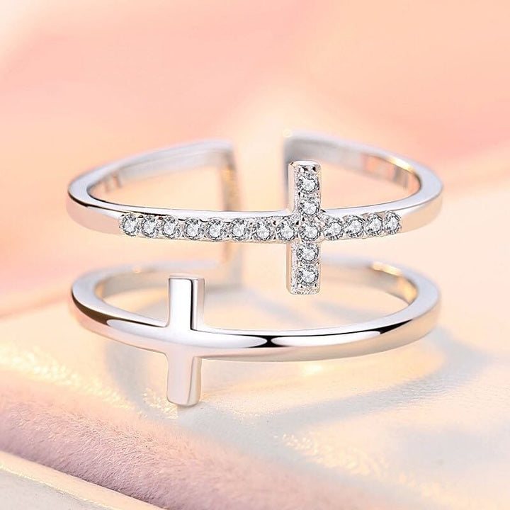 ANILLO GLORY DOUBLE CROSS - (AJUSTABLE)
