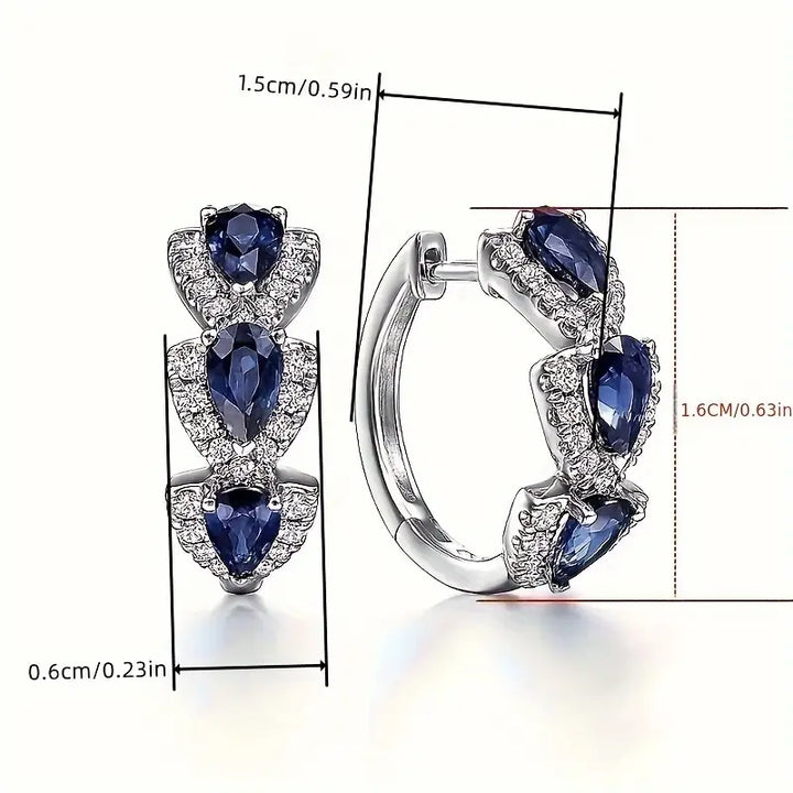Pendientes de aro con cristal brillante