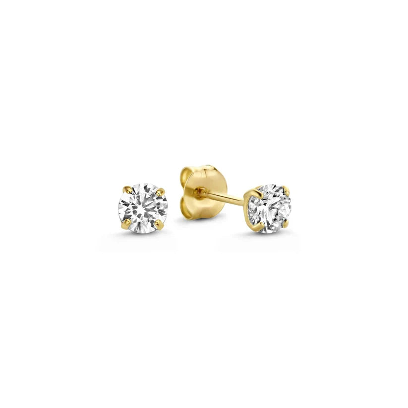 Conjunto de Pendientes Piedras Celeste | Oro