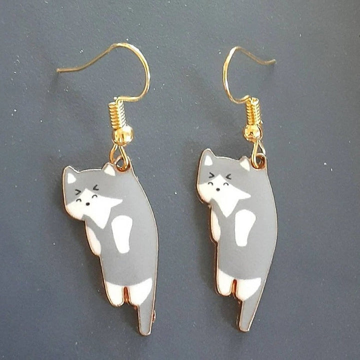 Pendientes colgantes con forma de gatos