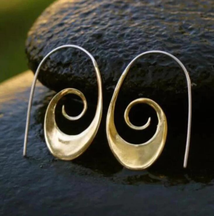 Pendientes Spirale Boho en oro y plata