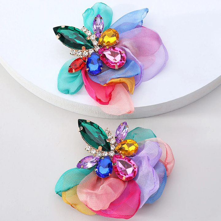 Pendientes Flor de Pétala Colorida