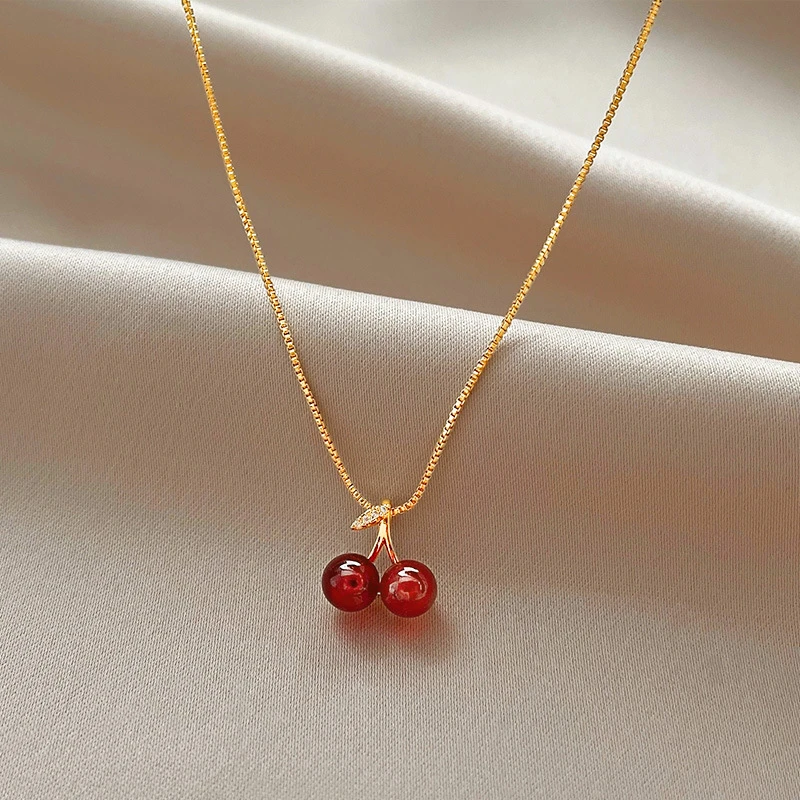Collar Cerezas en Oro