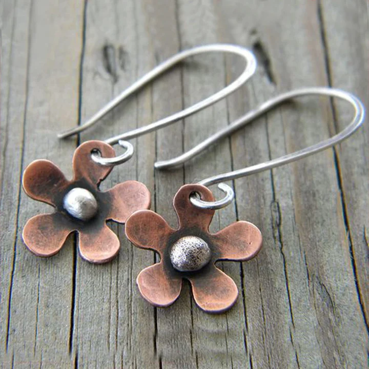 Pendientes Flor Marrón Vintage