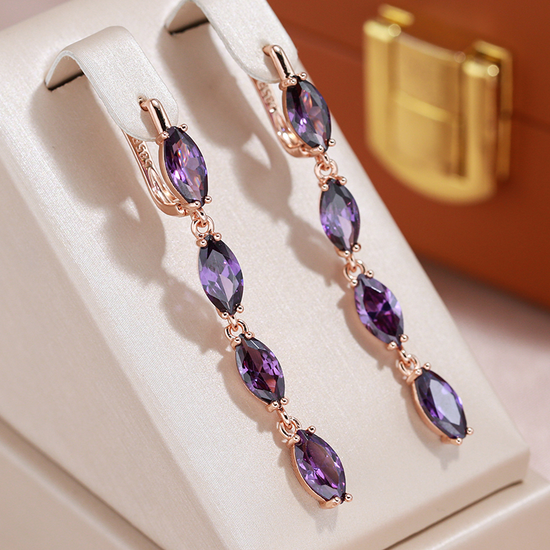 Pendientes con Circonita Violeta