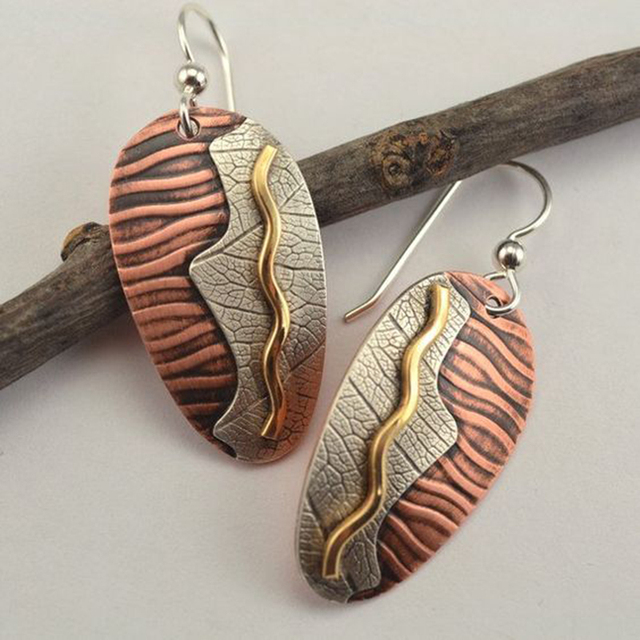 Pendientes vintage en plata del desierto