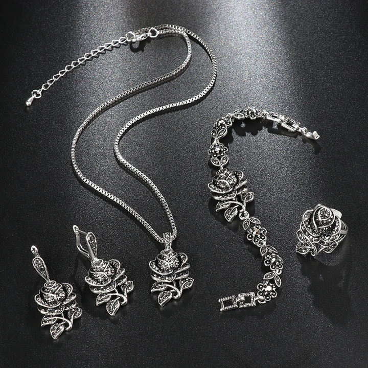 Elegante conjunto en plata con circonita