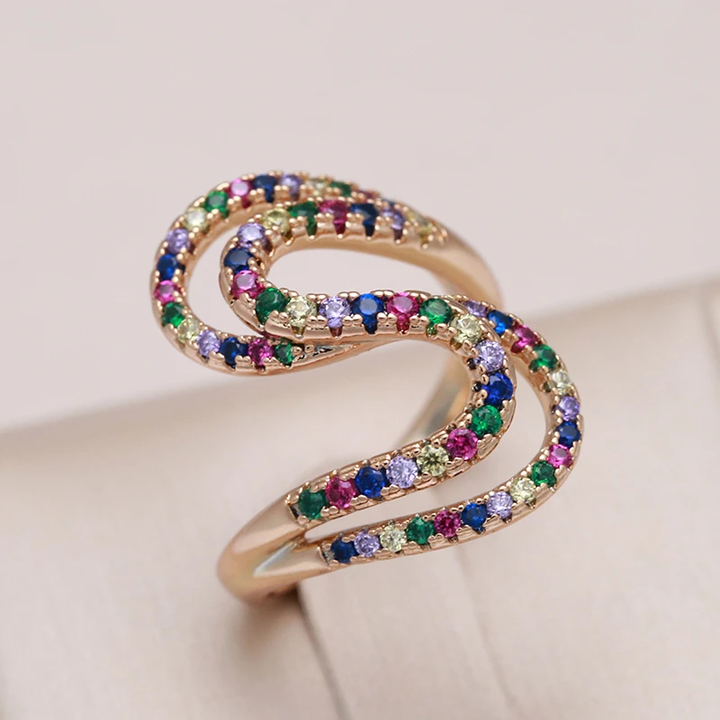 Anillo Elegante con Circonita Colorida