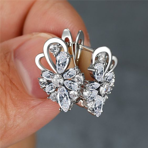 Pendientes de plata brillante