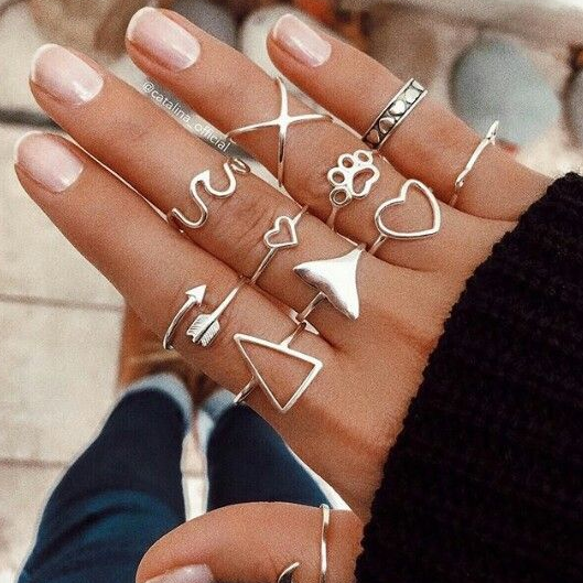 Conjunto de Anillos Vintage en Plata