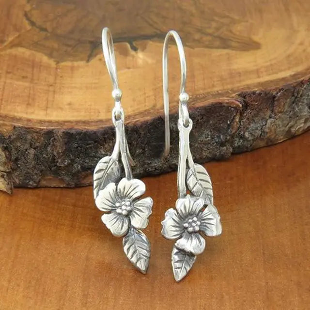 Pendientes Vintage Rosa Plateados