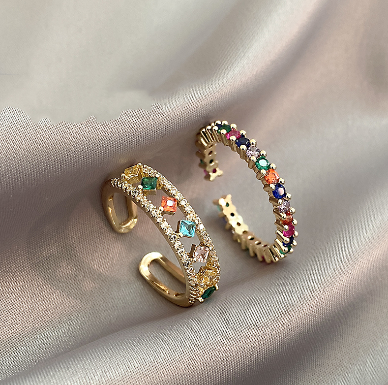 Pendientes de Zirconio Multicolor Elegantes