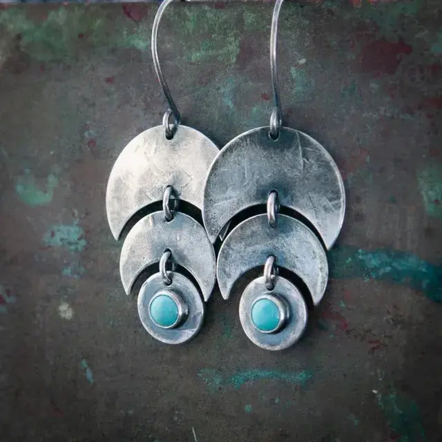 Pendientes de turquesa en plata