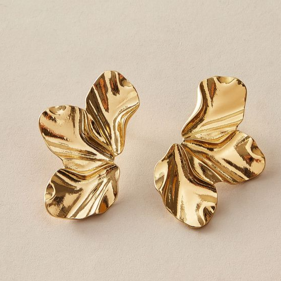 Pendientes dorados «Media flor»