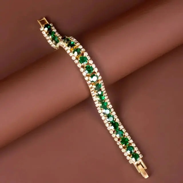 Pulsera dorada y verde