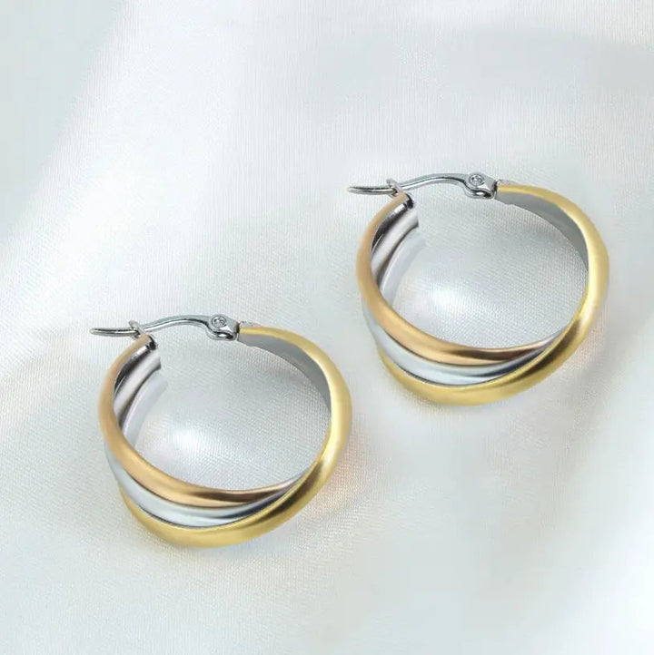 Pendientes Boho en plata y oro
