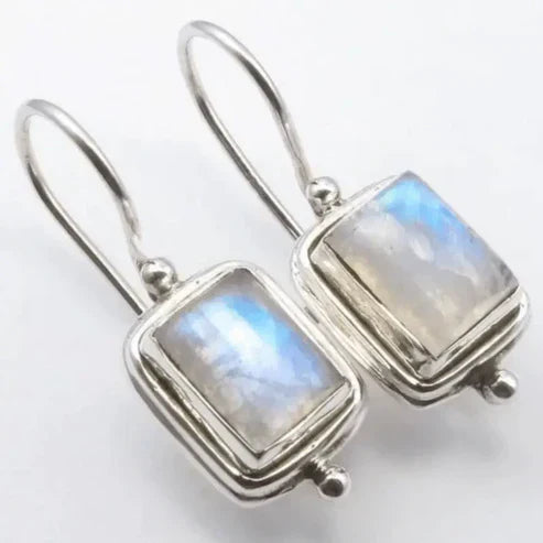 Pendientes cuadrados con piedra luna Beatriz