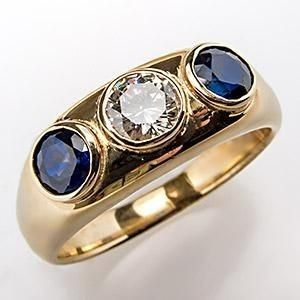 Anillo con circonita y cristal azul