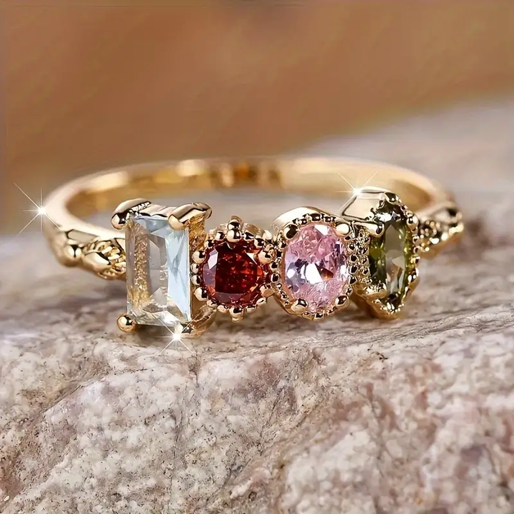 Anillo floral vintage dorado