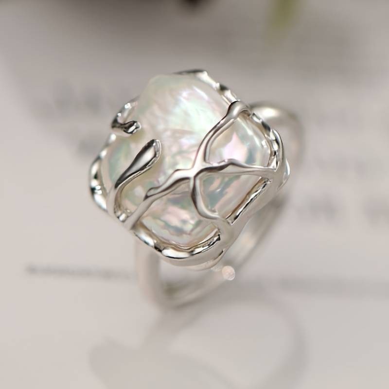 Anillo Vintage en Plata con Perla