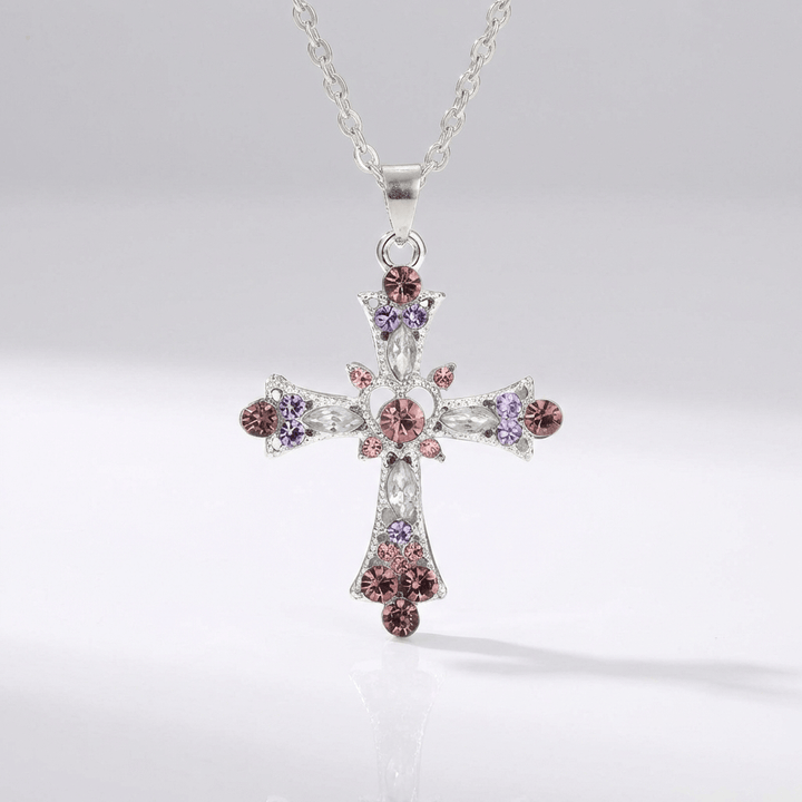 COLLAR CRUZ DE GEMAS BENDITAS