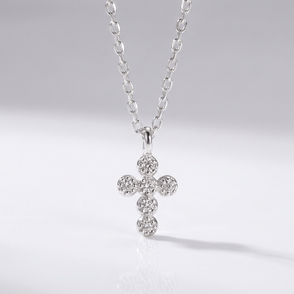 COLLAR CRUZ DE DIAMANTES MINI