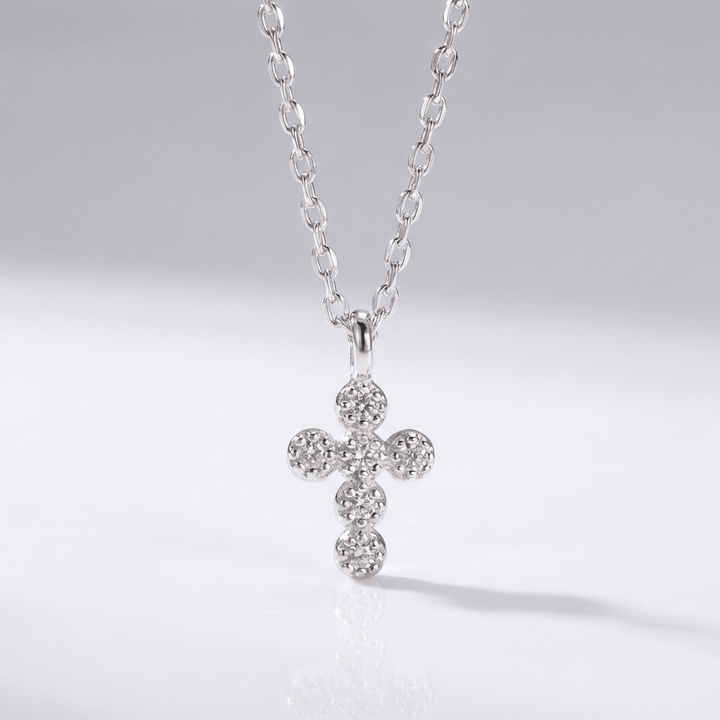 COLLAR CRUZ DE DIAMANTES MINI