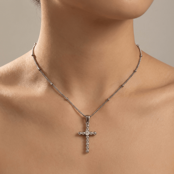 COLLAR CRUZ DE BURBUJAS RETRO