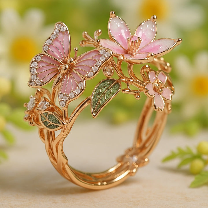 Anillo de Circonia Mariposa Brillante Natural