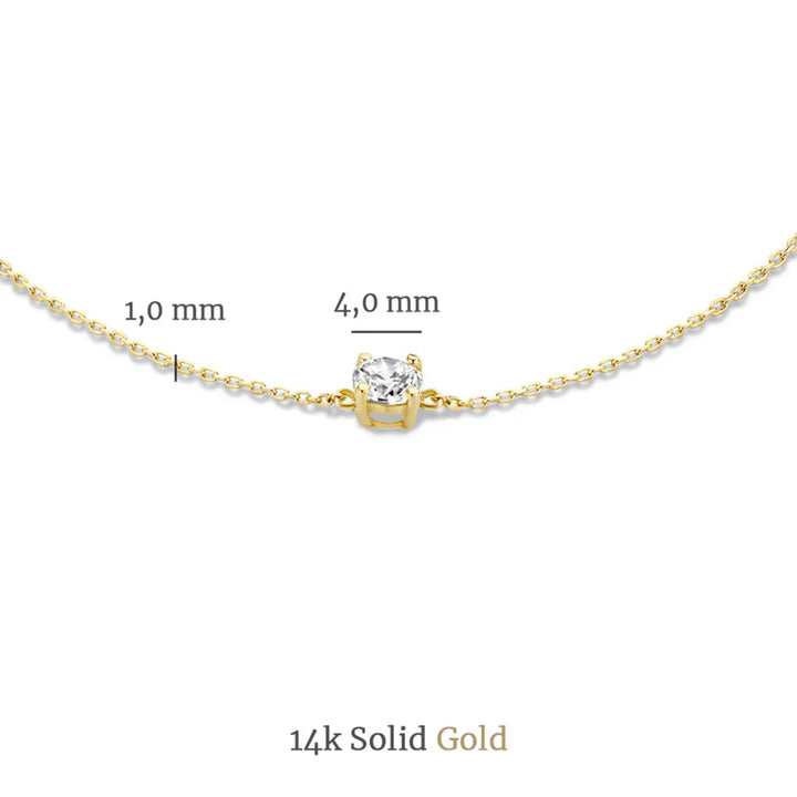 Conjunto de Collar y Pulsera Piedra Moissanite | Oro