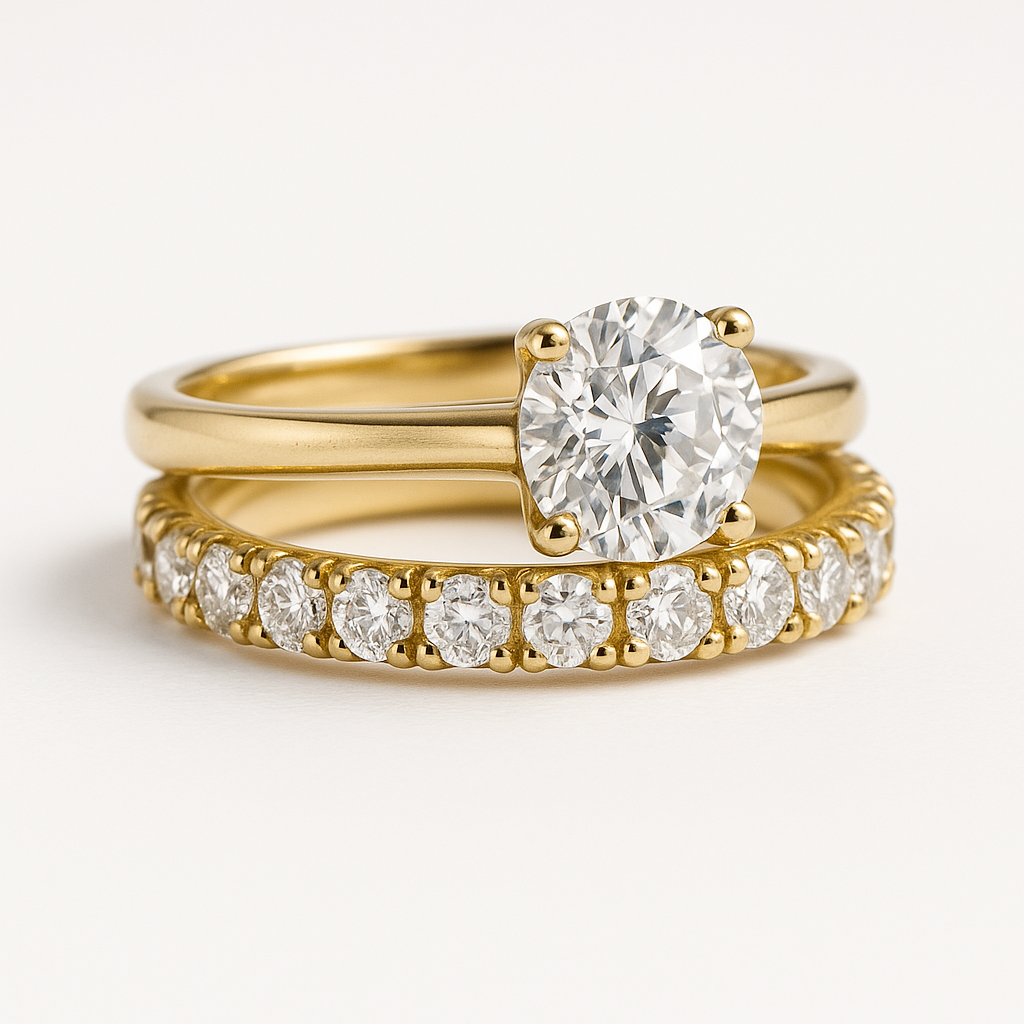 Conjunto de Anillos de Oro Reina del Sol