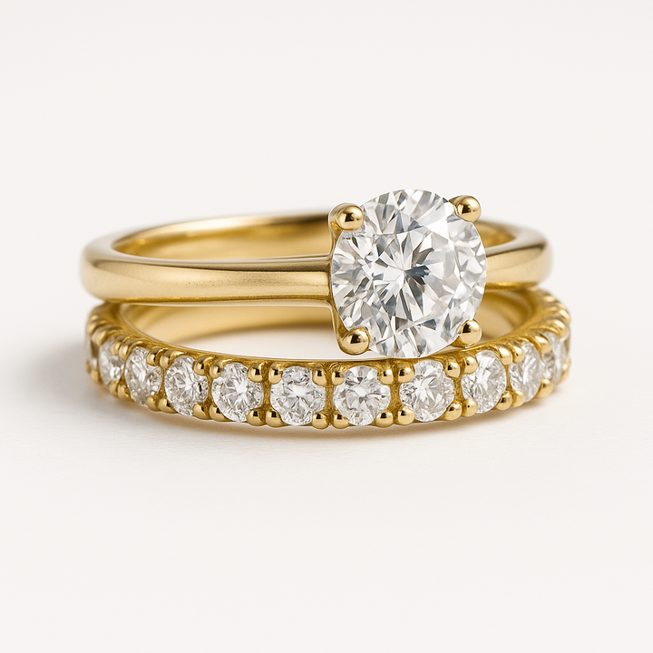 Conjunto de Anillos de Oro Reina del Sol