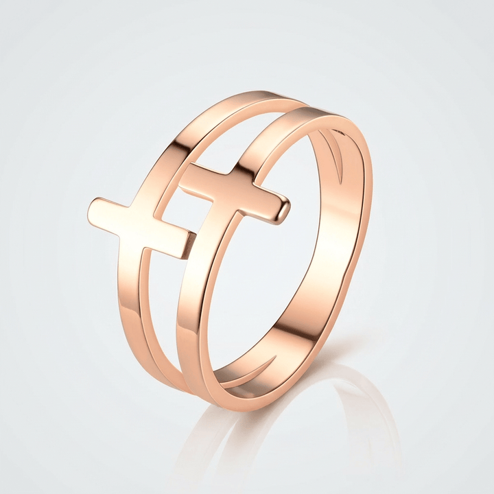 ANILLO DE PLATA DOBLE CRUZ GRACE