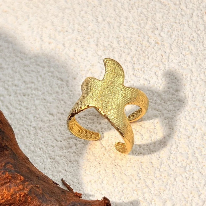 Anillo Vintage Gold Starfish (Ajustable)