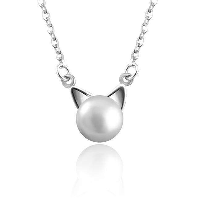 Collar De Gato Con Perla Con Pendientes + Anillo De Regalo