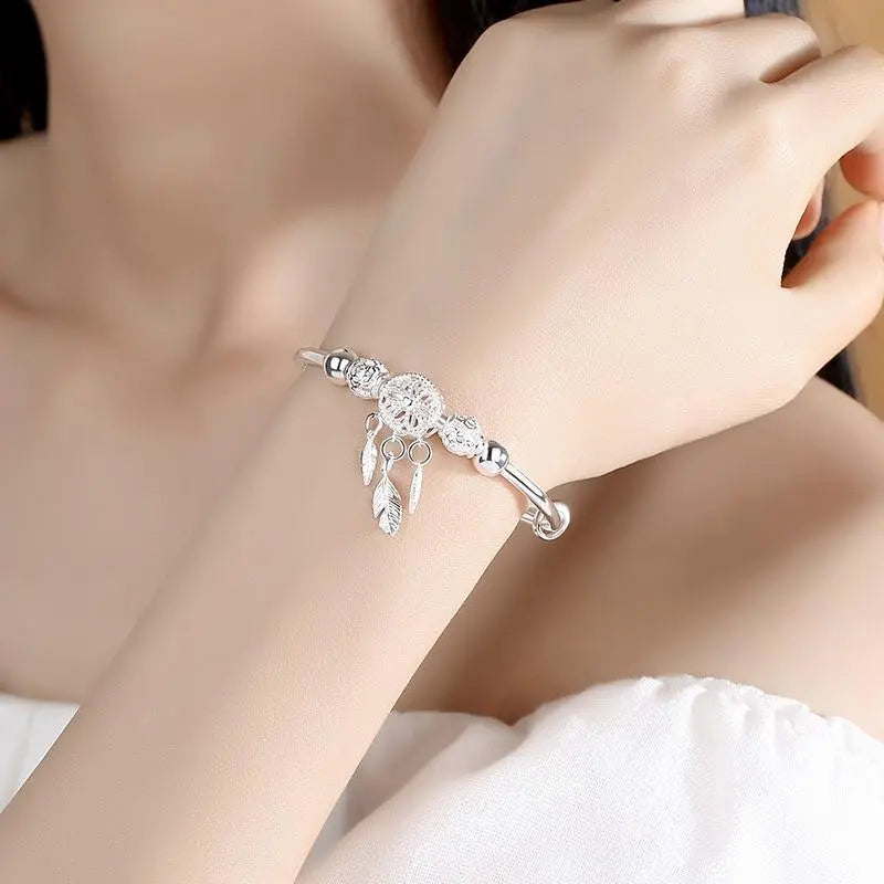 Pulsera ajustable «Apanhador de Sonhos» en plata