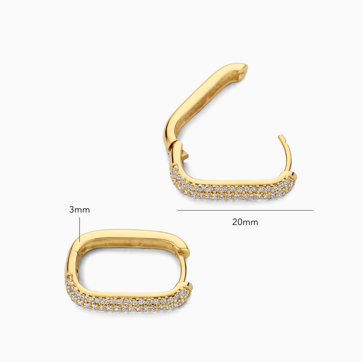 Pendientes Argolla Ícono Diamante | Oro